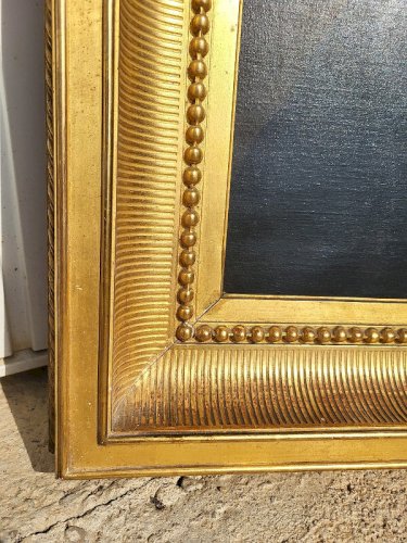 GRAND TABLEAU HUILE SUR TOILE D'UN PERSONNAGE BARBU  DU XIX ème SIECLE
