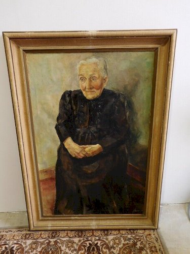 GRAND TABLEAU LA MAMEE 1939 80X120 DE LUCIENNE BOSQUET