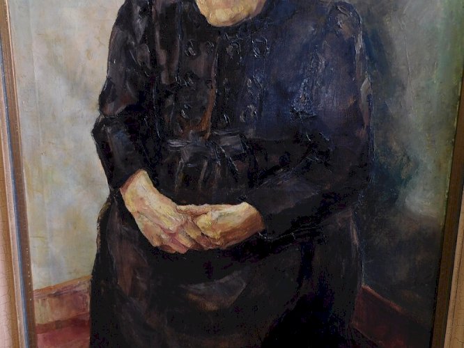 GRAND TABLEAU LA MAMEE 1939 80X120 DE LUCIENNE BOSQUET