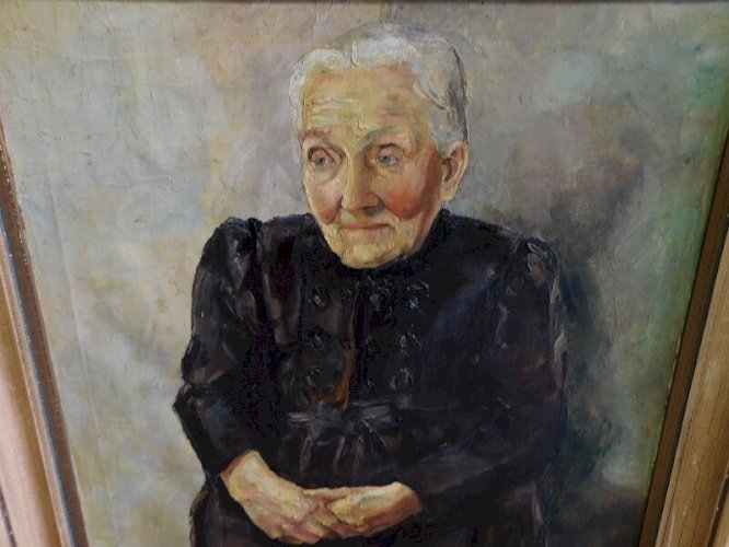GRAND TABLEAU LA MAMEE 1939 80X120 DE LUCIENNE BOSQUET