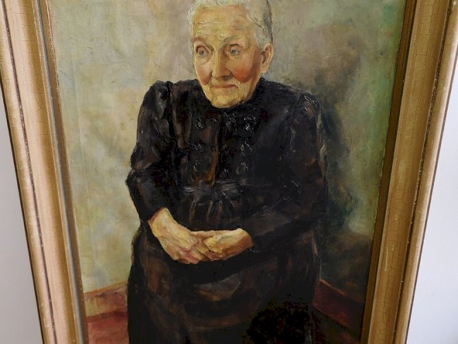 GRAND TABLEAU LA MAMEE 1939 80X120 DE LUCIENNE BOSQUET