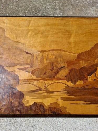 GRAND TABLEAU MARQUETERIE ROSENAU