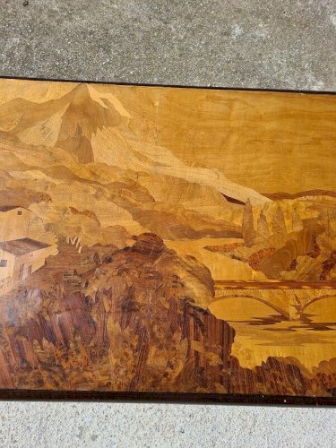 GRAND TABLEAU MARQUETERIE ROSENAU