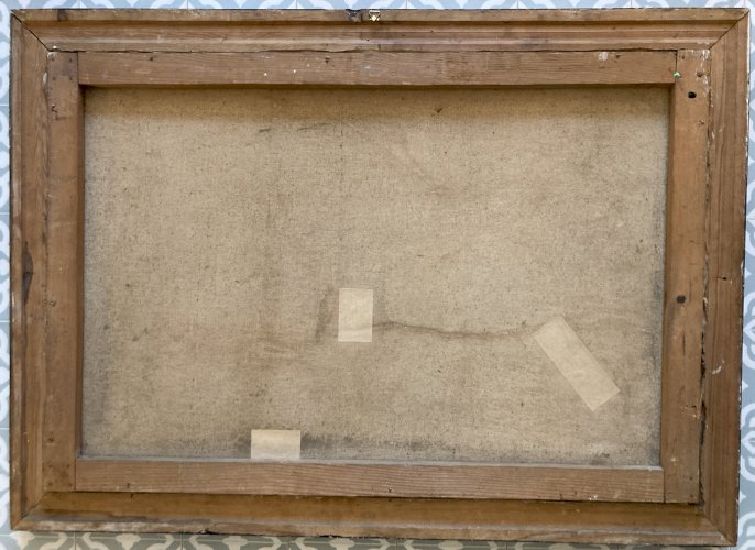 Grand tableau orientaliste - les dromadaires et les bédouins dans le désert - Krugler 