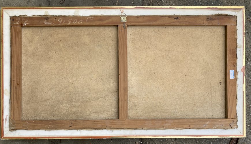 Grand tableau - Paul Charavel - Les voiliers de pêche  au mouillage 