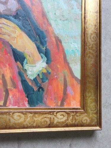 GRAND TABLEAU PEINTURE HUILE SUR TOILE SIGNE S.MIRAD