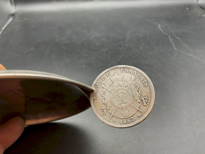 Grand Taste-vin  DECAT PARIS En Argent  Écu 5 Francs Napoleon III .