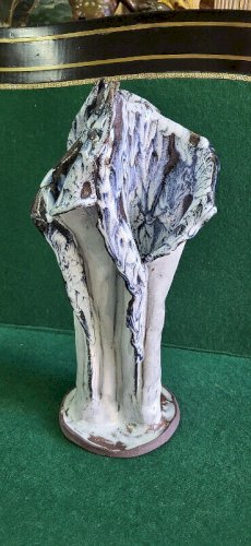 GRAND VASE A 3 RESERVOIRS EN GRES VERNISSE