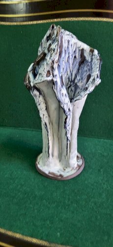 GRAND VASE A 3 RESERVOIRS EN GRES VERNISSE