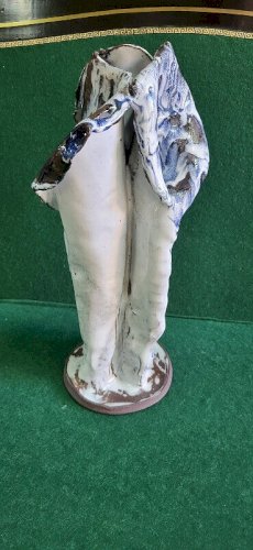 GRAND VASE A 3 RESERVOIRS EN GRES VERNISSE