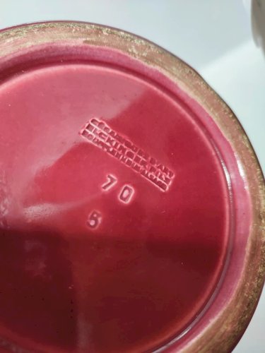 Grand vase alsacien sang de boeuf signé Elchinger fils en bel etat