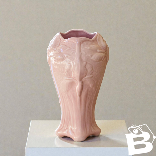 Grand vase ancien Art Nouveau en barbotine signé Salis-les-Bains