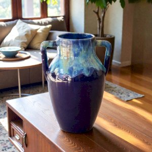 Large antique ceramic vase from Bordeaux, signed, circa 1930.