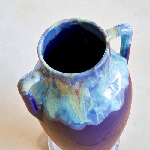 Grand vase ancien en céramique dArt de Bordeaux signé, circa 1930