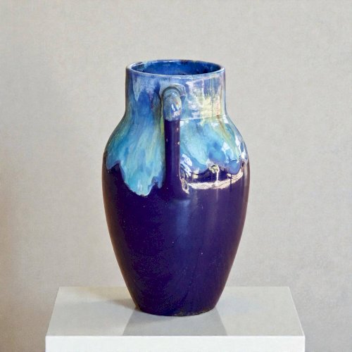 Grand vase ancien en céramique dArt de Bordeaux signé, circa 1930
