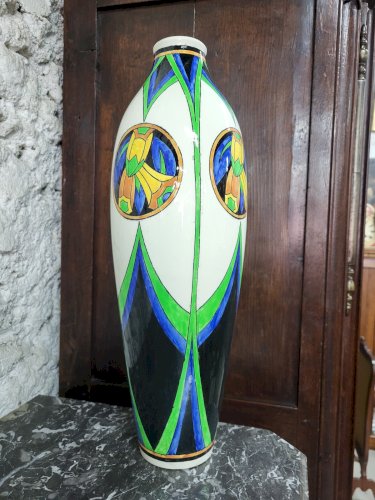 GRAND VASE ART DECO MADE IN BELGIUM BOCH LA LOUVIERE
