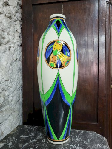 GRAND VASE ART DECO MADE IN BELGIUM BOCH LA LOUVIERE