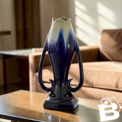 Grand vase Art Nouveau de Thulin en grès flammé émaillé