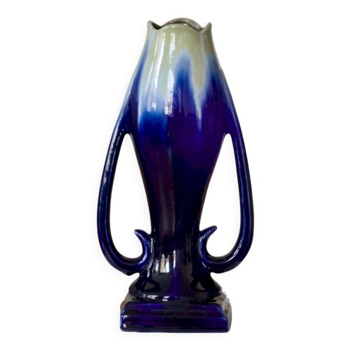 Grand vase Art Nouveau de Thulin en grès flammé émaillé