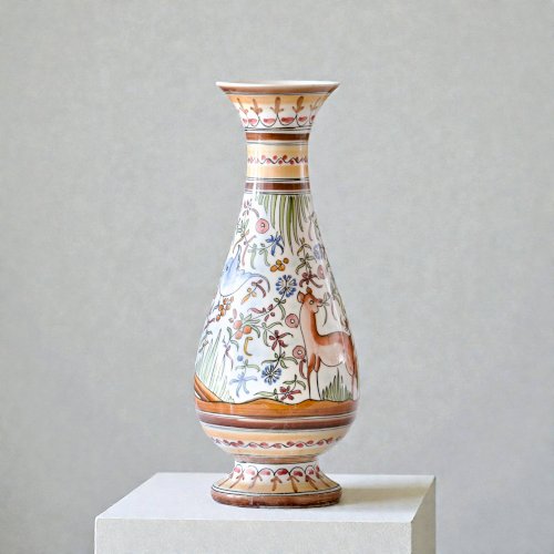 Grand vase artisanal de Coimbra peint à la main, pièce unique