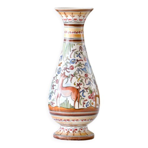 Grand vase artisanal de Coimbra peint à la main, pièce unique