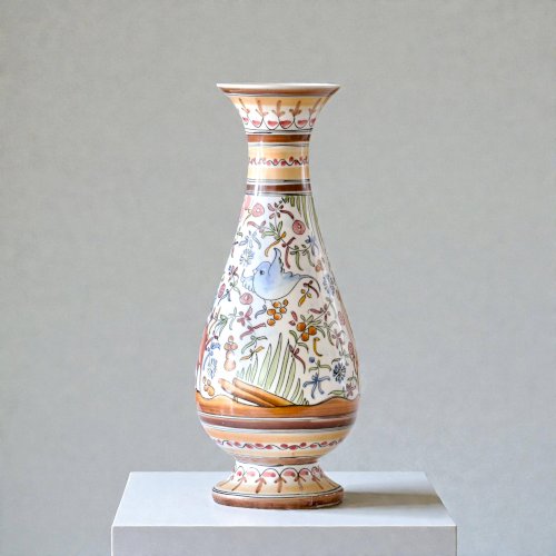 Grand vase artisanal de Coimbra peint à la main, pièce unique