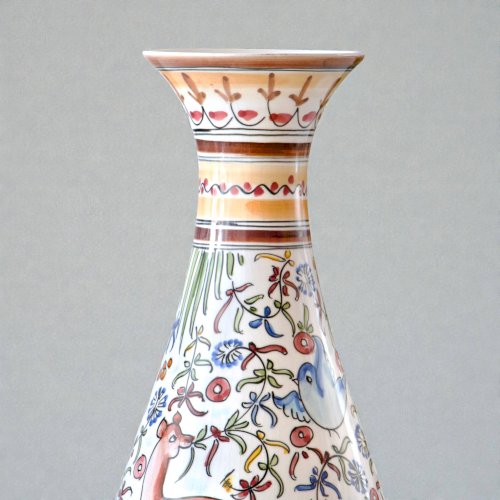 Grand vase artisanal de Coimbra peint à la main, pièce unique