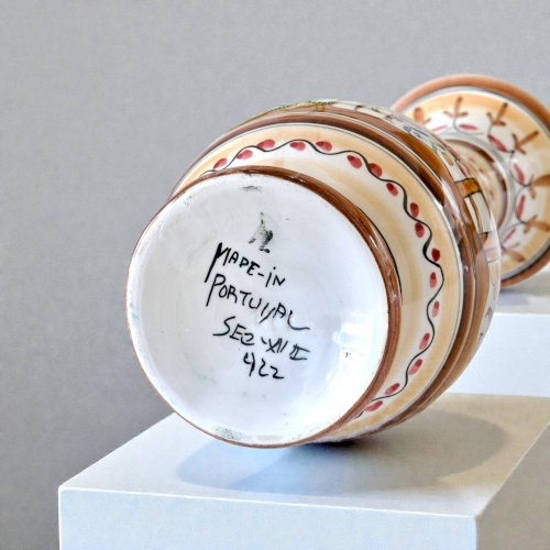 Grand vase artisanal de Coimbra peint à la main, pièce unique