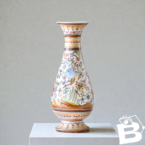 Grand vase artisanal de Coimbra peint à la main, pièce unique