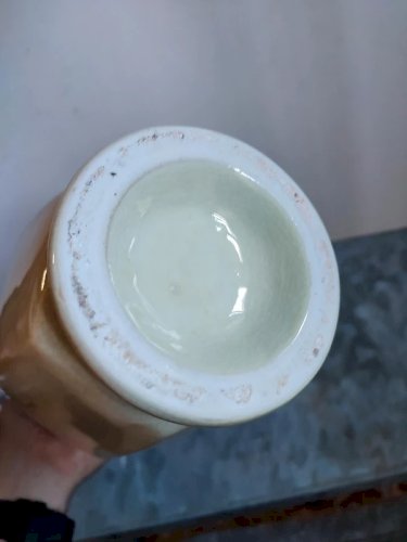 grand vase asiatique en porcelaine craquele vert deau en bon etat