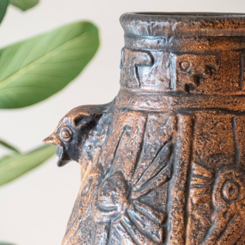 Grand vase aztèque par Jasba, 1960