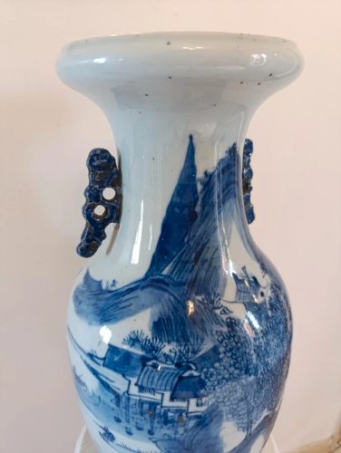 grand vase chinois 19eme siecle? à decor de paysage en bon etat