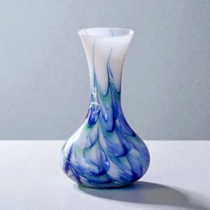 Large Murano vase in flamed opaline glass