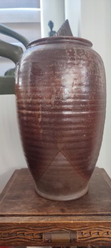 Grand vase en grès signé Hassan Domjean