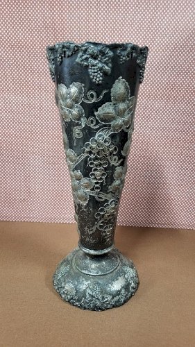 GRAND VASE EN METAL ARGENTE DE 35.7 CM DE HAUT