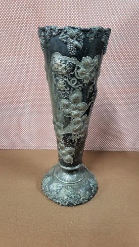 GRAND VASE EN METAL ARGENTE DE 35.7 CM DE HAUT