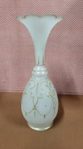 LARGE OPALINE VASE WITH GILDING