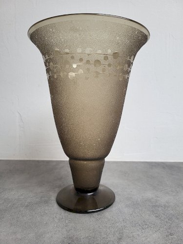 GRAND VASE EN VERRE FUME ART DECO SIGNE SCHNEIDER