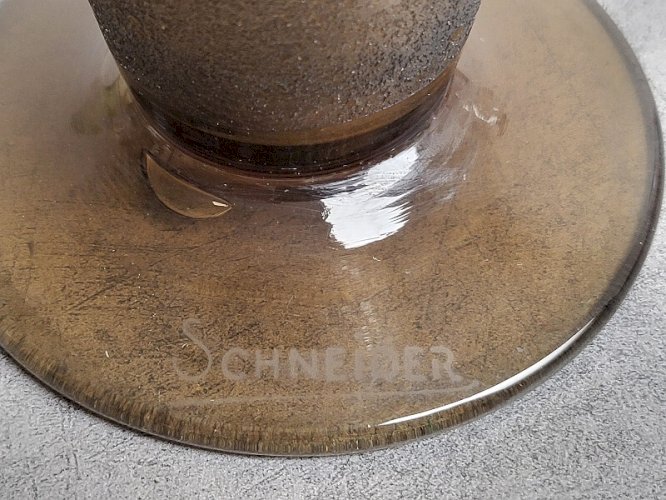 GRAND VASE EN VERRE FUME ART DECO SIGNE SCHNEIDER