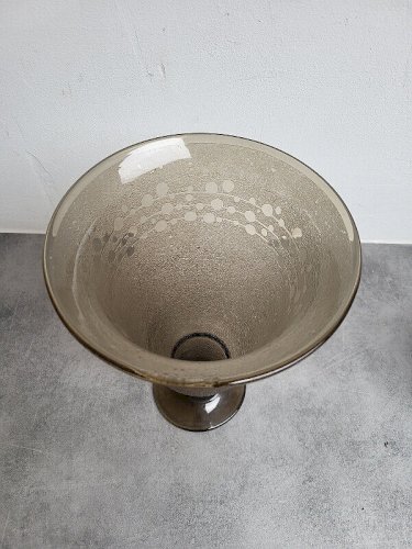 GRAND VASE EN VERRE FUME ART DECO SIGNE SCHNEIDER