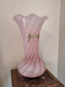 grand vase  en verre Lavorazione à Mano(Fait Main) Fabricato in Toscane en bon etat
