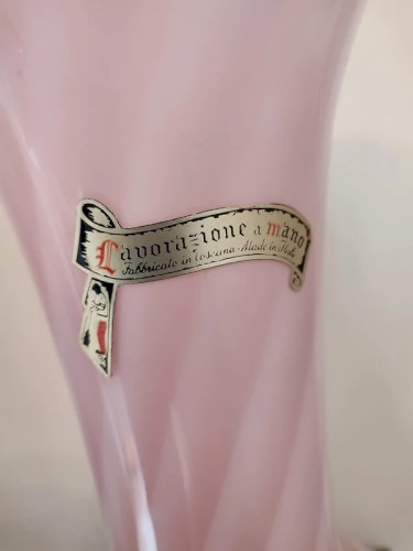 grand vase  en verre Lavorazione à Mano(Fait Main) Fabricato in Toscane en bon etat