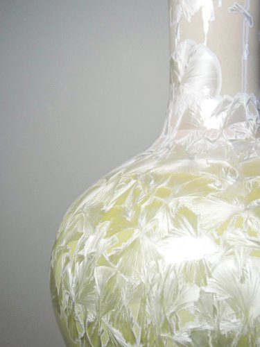Grand vase globulaire porcelaine émaux cristallins Jingdezhen Zhi vintage