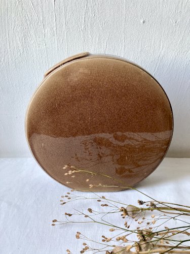 Grand vase gourde en grès émaillé craquelé, Sia Collection