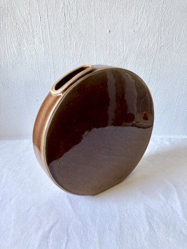 Grand vase gourde en grès émaillé craquelé, Sia Collection