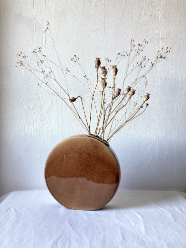 Grand vase gourde en grès émaillé craquelé, Sia Collection