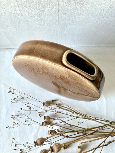 Grand vase gourde en grès émaillé craquelé, Sia Collection
