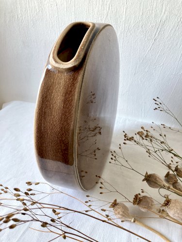 Grand vase gourde en grès émaillé craquelé, Sia Collection