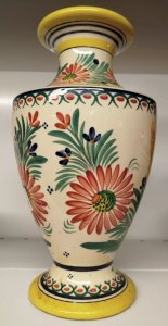 Grand VASE HB QUIMPER Faience Deco Floral Peint Main CERAMIQUE 5,5CUIS 28/12