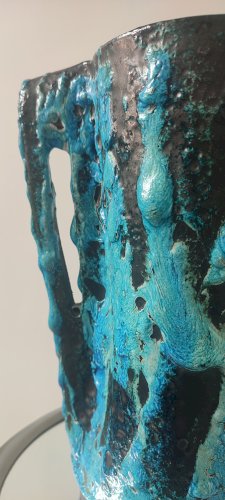 Grand Vase Pichet Émaux des Glaciers Cyclope Charles Cart. 